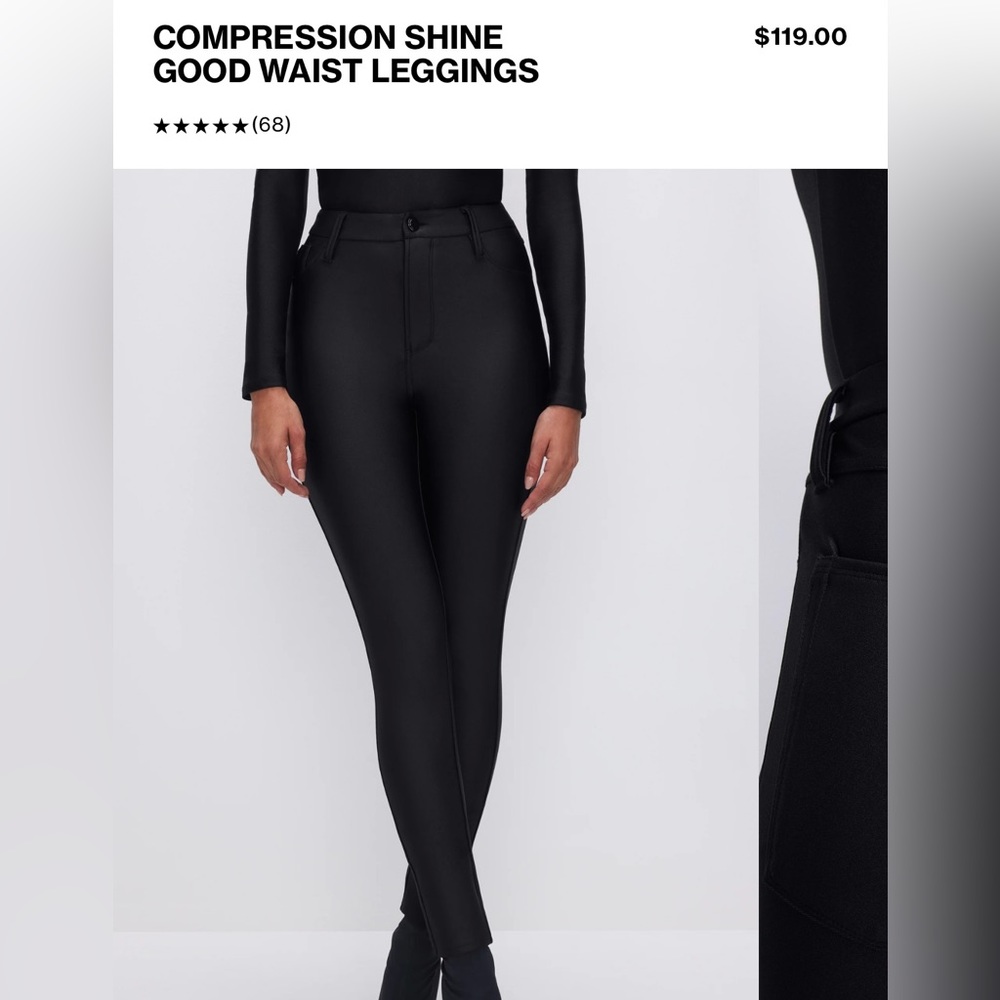Good American Compression Shine Good Waist Leggings